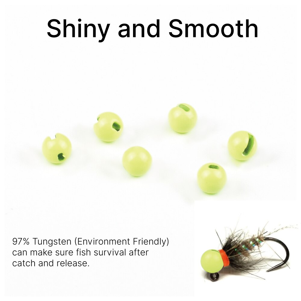 Elite TG 150pcs Tungsten Slotted Beads 2.5mm-3.8mm Fly Tying Material Multi-Color light pink salmon pink  Fly Fishing Accessory