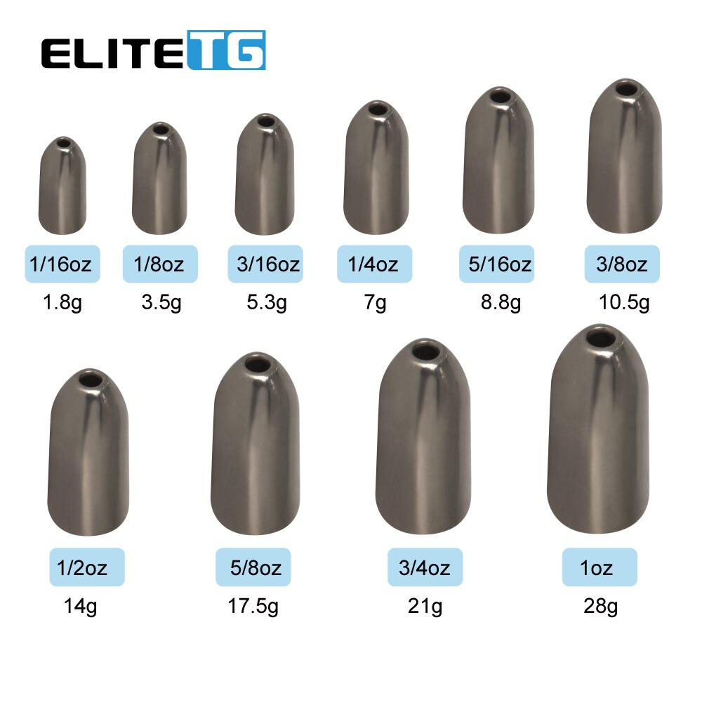 Elite TG Tungsten sinker worm weight 1/16-1oz Bullet Bass Bullet Fishing Texas Rig Fishing Lure Accessories Sinkers Accessory Elite TG Tungsten sinker worm weight 1/16-1oz Bullet Bass Bullet Fishing Texas Rig Fishing Lure Accessories Sinkers Accessory