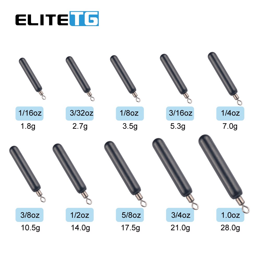 Elite TG 10Pcs Tungsten Sinker Drop Shot Rig unleaded 1/16OZ-1OZ Columnar Bass Fishing Weight shot Fishing Accessories Elite TG 10Pcs Tungsten Sinker Drop Shot Rig unleaded 1/16OZ-1OZ Columnar Bass Fishing Weight shot Fishing Accessories