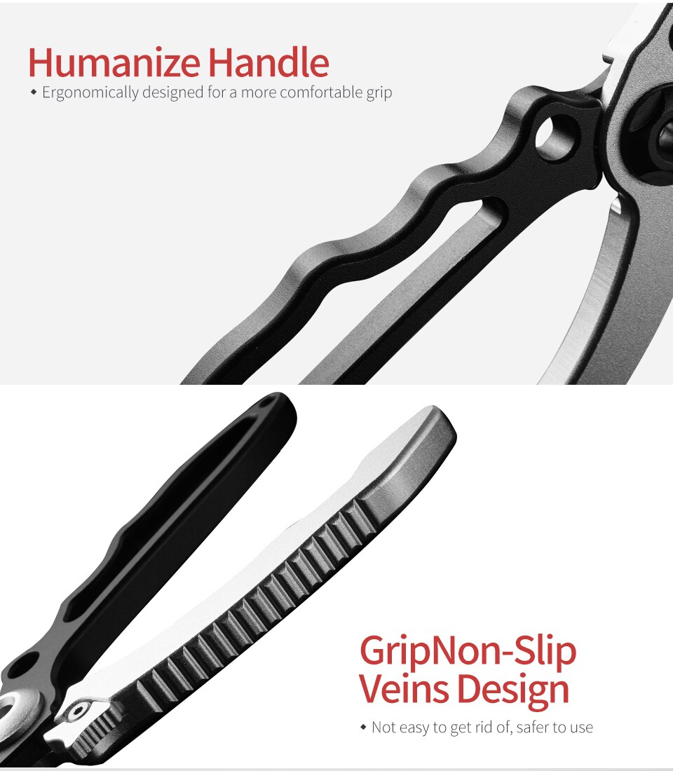 LINNHUE Aluminum Alloy Fishing Pliers Multifunctional Hooks Remover Line Cutter Split Lure Rings Fishing Holder Tackle Pliers