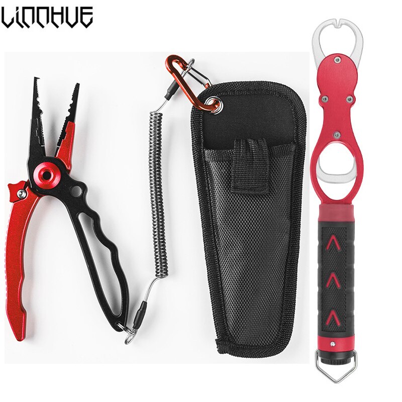 LINNHUE Aluminum Alloy Fishing Pliers Multifunctional Hooks Remover Line Cutter Split Lure Rings Fishing Holder Tackle Pliers LINNHUE Aluminum Alloy Fishing Pliers Multifunctional Hooks Remover Line Cutter Split Lure Rings Fishing Holder Tackle Pliers