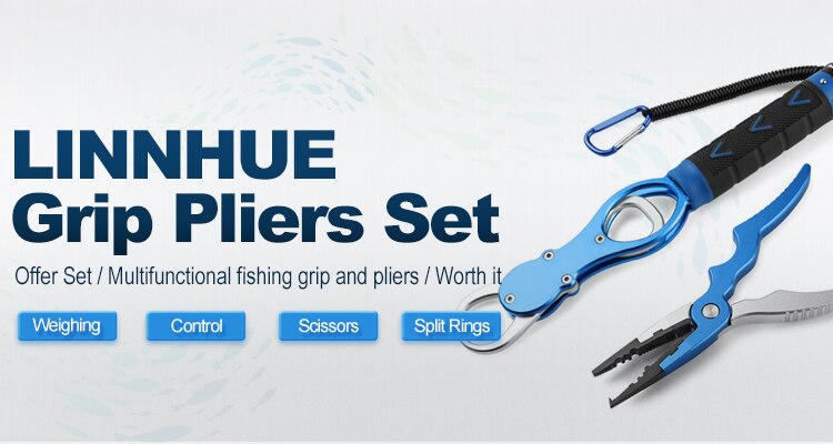 LINNHUE Aluminum Alloy Fishing Pliers Grip Set Split Ring Cutters Line Hook Recover Fishing Tackle High Quality Fishing Tool