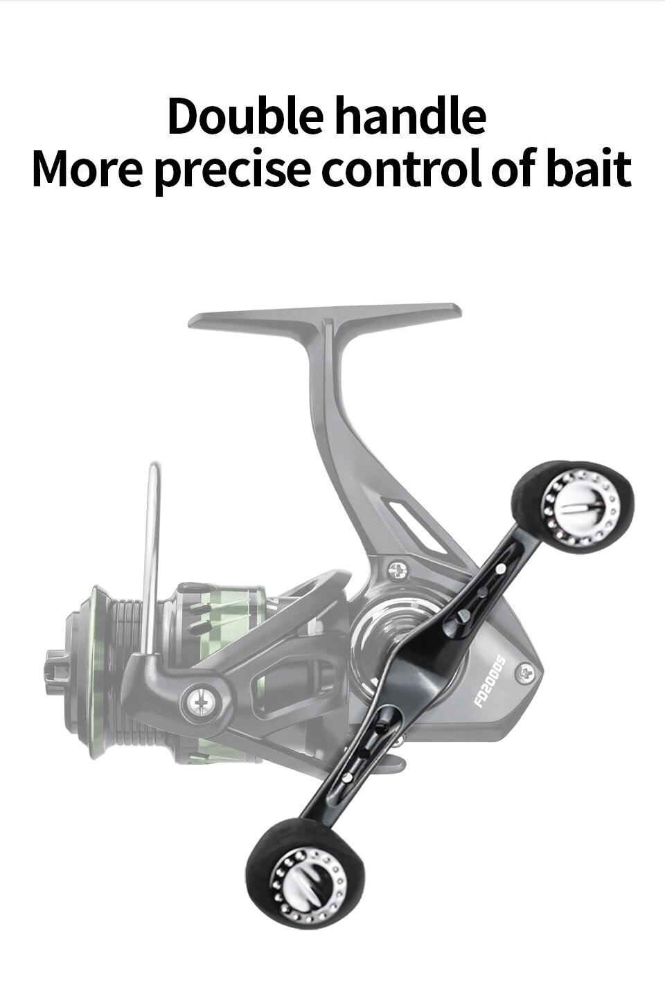 LINNHUE Fishing Reel 1000-7000 Spinning Reel Double Handle Grip Sapre Deep Shallow Spool Max Drag 8KG Reel Fishing Accessories