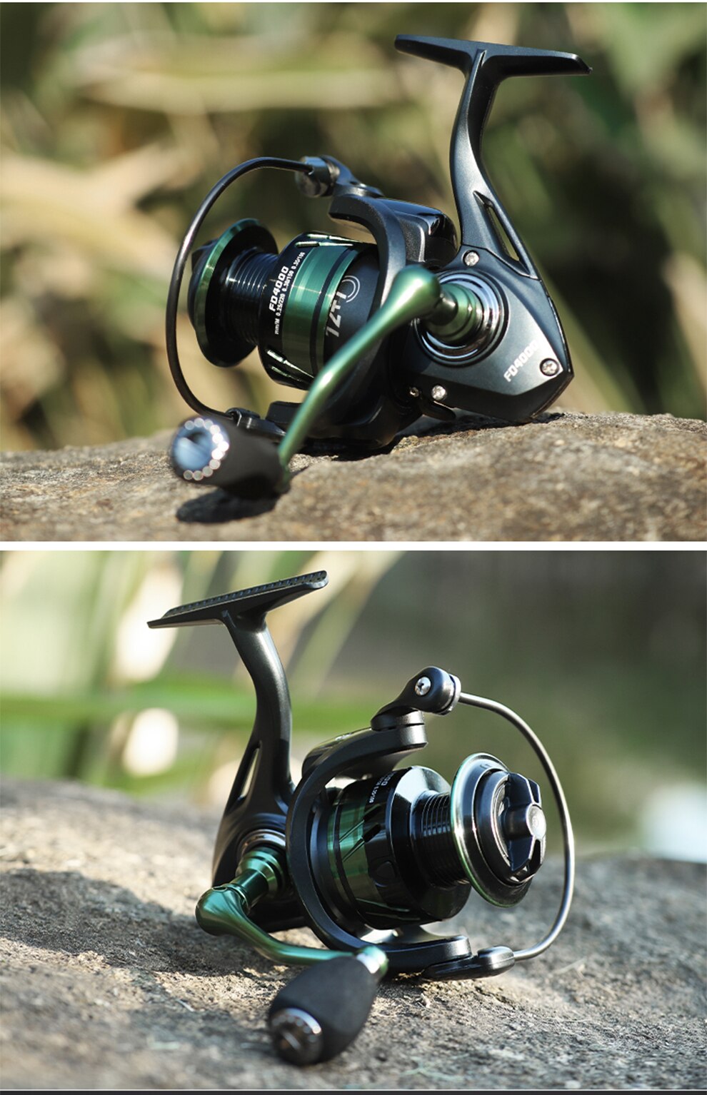LINNHUE Fishing Reel 1000-7000 Spinning Reel Double Handle Grip Sapre Deep Shallow Spool Max Drag 8KG Reel Fishing Accessories
