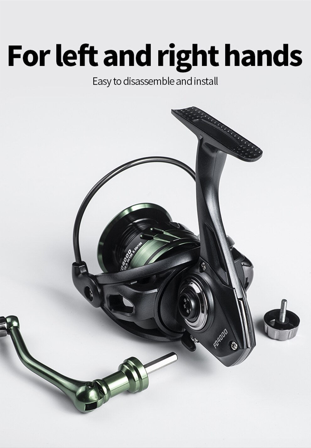 LINNHUE Fishing Reel 1000-7000 Spinning Reel Double Handle Grip Sapre Deep Shallow Spool Max Drag 8KG Reel Fishing Accessories