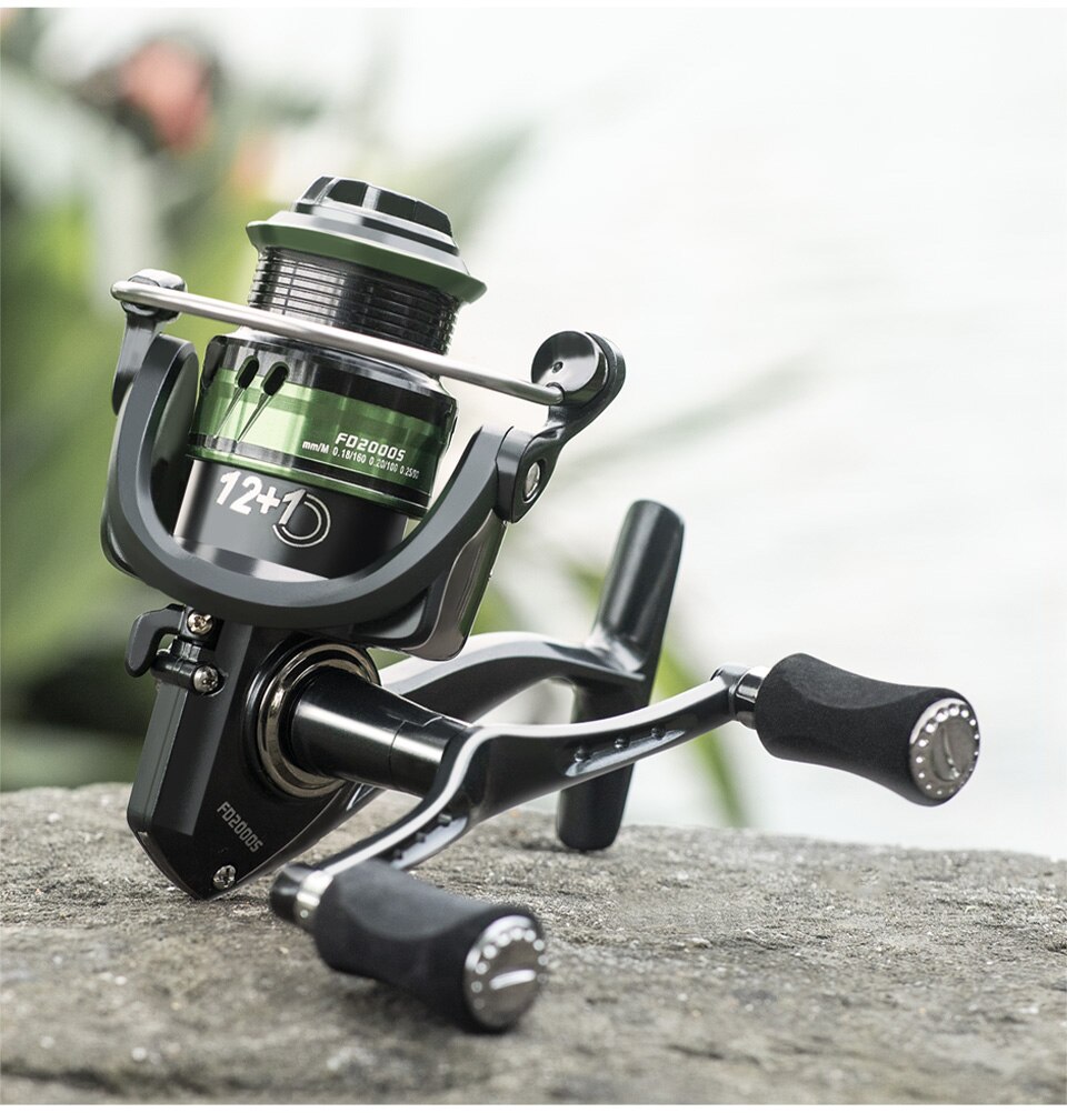 LINNHUE Fishing Reel 1000-7000 Spinning Reel Double Handle Grip Sapre Deep Shallow Spool Max Drag 8KG Reel Fishing Accessories