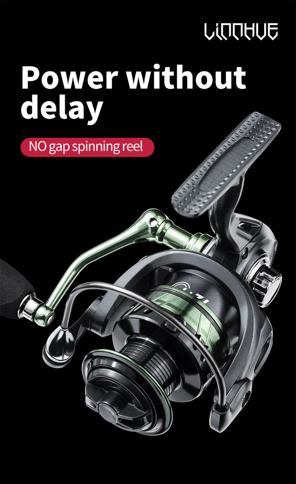 LINNHUE Fishing Reel 1000-7000 Spinning Reel Double Handle Grip Sapre Deep Shallow Spool Max Drag 8KG Reel Fishing Accessories