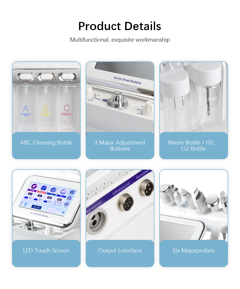 Water Dermabrasion Machine Hydrogen Oxygen Facial Bubble Machine with Hydra Facial Skin Care Serum Facial Aqua Peel Solution