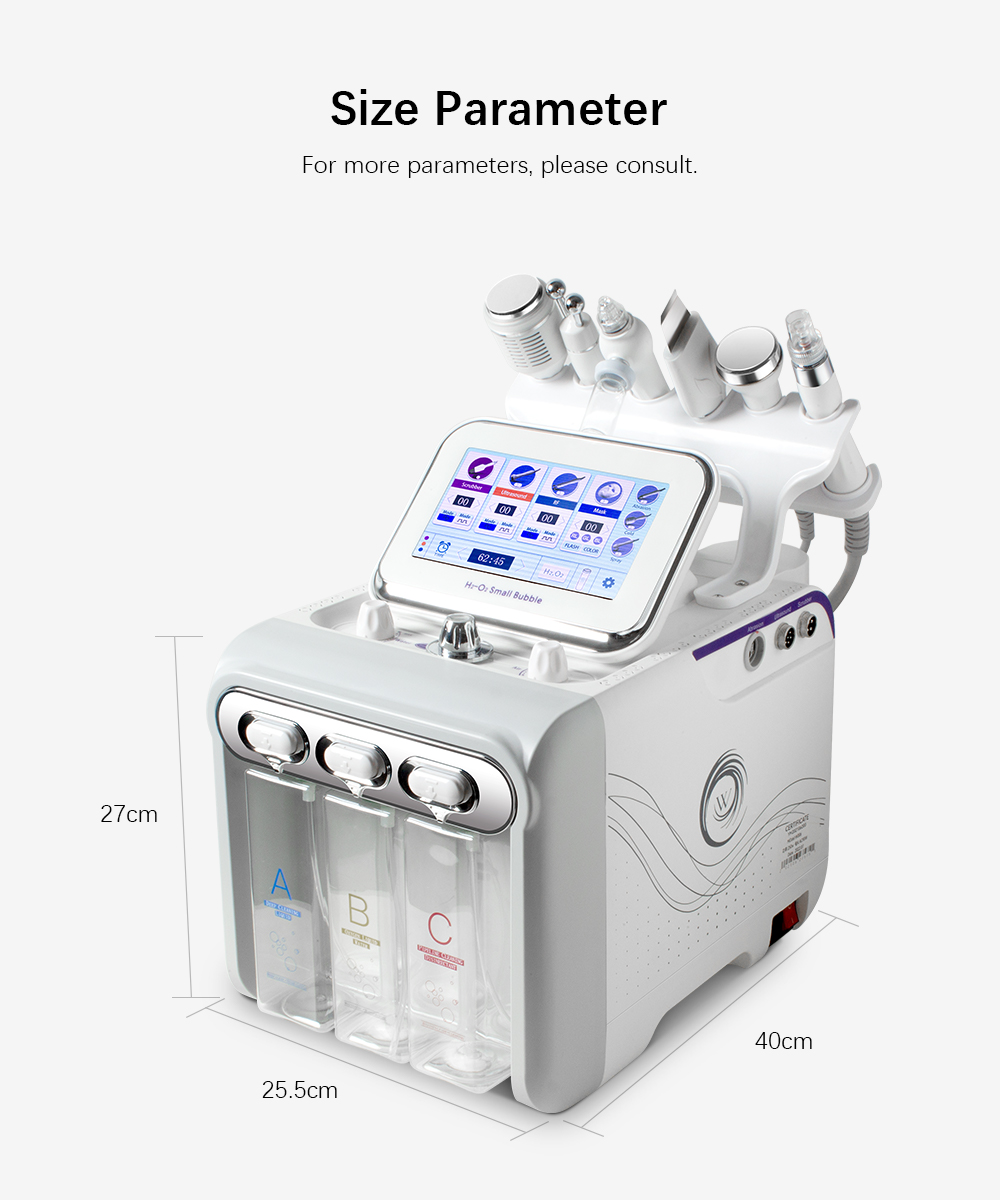 Water Dermabrasion Machine Hydrogen Oxygen Facial Bubble Machine with Hydra Facial Skin Care Serum Facial Aqua Peel Solution