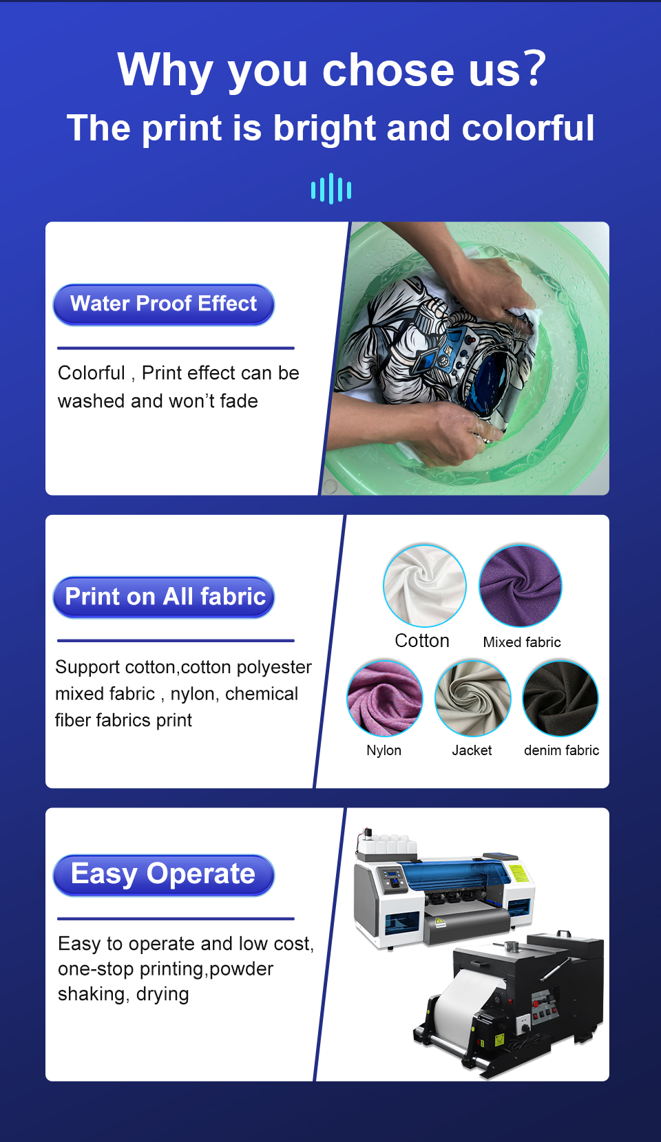 A3 DTF Printer Dual XP600 Print Heads Dtf Transfer Film Printing Clothes Machine With Powder Shaker T shirt Printing Machine