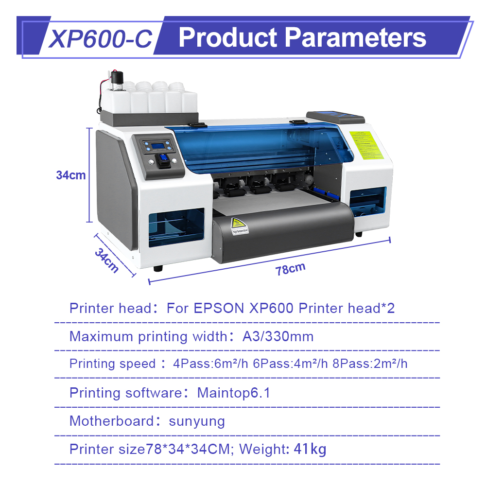 A3 DTF Printer For EPSON XP600 Dual Print Heads Direct to Film T shirt Printing Machine For All Fabric Print 30CM DTF Printer A3 DTF Printer For EPSON XP600 Dual Print Heads Direct to Film T shirt Printing Machine For All Fabric Print 30CM DTF Printer