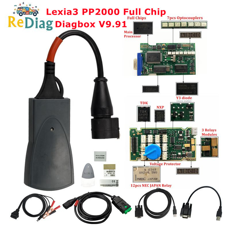 Professional Diagnostic Tool Full Chips Lexia3 PP2000 OBD2 Diagbox V9.91 Firmware 9218165C For Citroen&Peugeot Lexia 3 V48/V25 Professional Diagnostic Tool Full Chips Lexia3 PP2000 OBD2 Diagbox V9.91 Firmware 9218165C For Citroen&Peugeot Lexia 3 V48/V25
