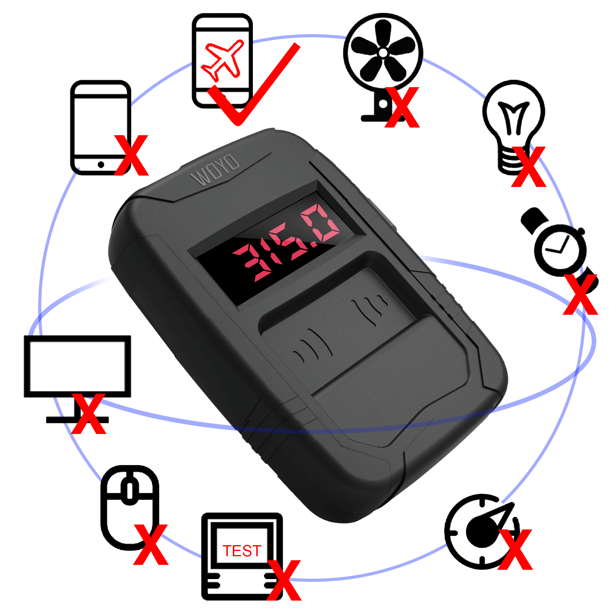 WOYO 10-1000MHZ Remote Control Tester Car Key Diagnostic tools IR FR Frequence Tester Car Key Truck Door Remote, 315 434 868 902