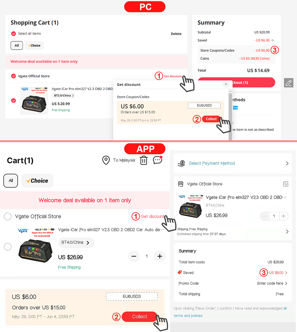 Vgate iCar Pro elm327 V2.3 OBD 2 OBD2 Car Auto diagnostic Scanner WIFI Bluetooth 4.0 for IOS Scan Tool ODB2 PK ELM 327 V1 5