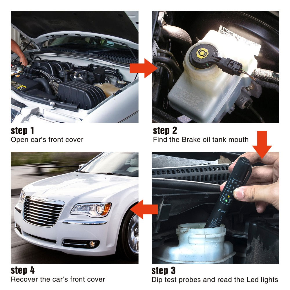 Auto Liquid Testing Brake Fluid Tester Pen for DOT3/DOT4 5 LED Indicator Display Brake Oil Test Quality Check Car Accessories Auto Liquid Testing Brake Fluid Tester Pen for DOT3/DOT4 5 LED Indicator Display Brake Oil Test Quality Check Car Accessories