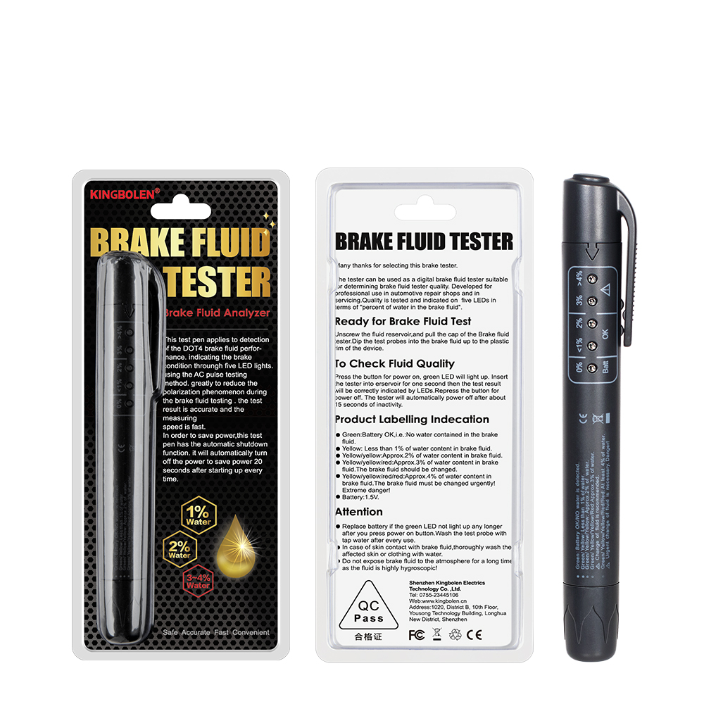 Auto Liquid Testing Brake Fluid Tester Pen for DOT3/DOT4 5 LED Indicator Display Brake Oil Test Quality Check Car Accessories