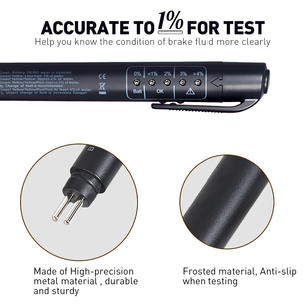 Auto Liquid Testing Brake Fluid Tester Pen for DOT3/DOT4 5 LED Indicator Display Brake Oil Test Quality Check Car Accessories Auto Liquid Testing Brake Fluid Tester Pen for DOT3/DOT4 5 LED Indicator Display Brake Oil Test Quality Check Car Accessories
