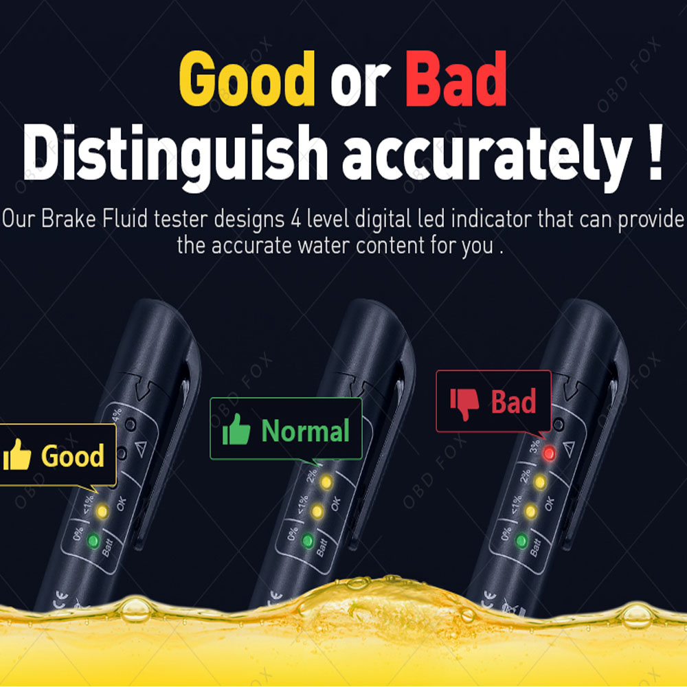 Auto Liquid Testing Brake Fluid Tester Pen for DOT3/DOT4 5 LED Indicator Display Brake Oil Test Quality Check Car Accessories Auto Liquid Testing Brake Fluid Tester Pen for DOT3/DOT4 5 LED Indicator Display Brake Oil Test Quality Check Car Accessories