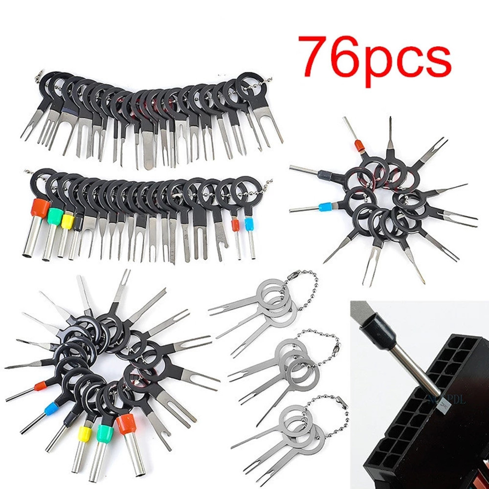 76/100/121/146pcs Auto Repair Key Set Terminal Removal Tool Car Electrical Wire Crimp Connector Pin Needle Extractor Kit Plug 76/100/121/146pcs Auto Repair Key Set Terminal Removal Tool Car Electrical Wire Crimp Connector Pin Needle Extractor Kit Plug