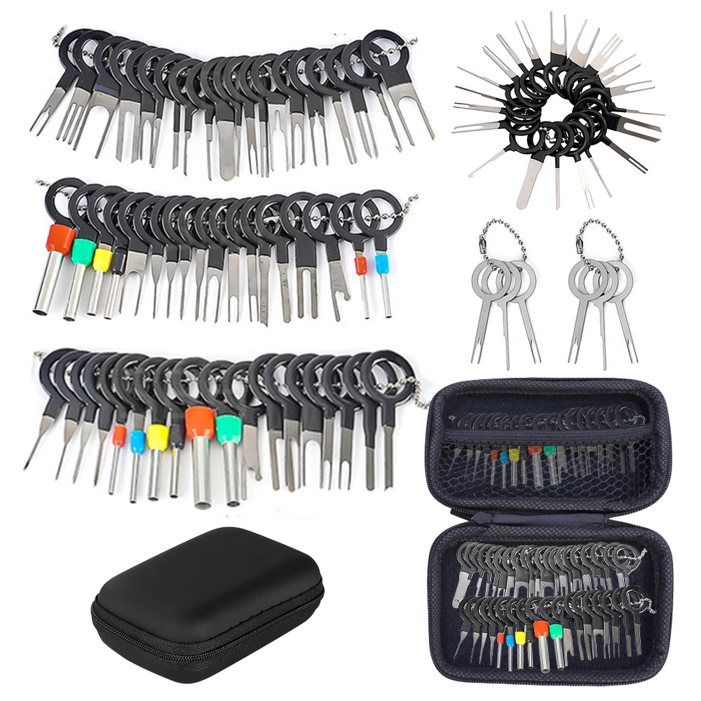 76/100/121/146pcs Auto Repair Key Set Terminal Removal Tool Car Electrical Wire Crimp Connector Pin Needle Extractor Kit Plug