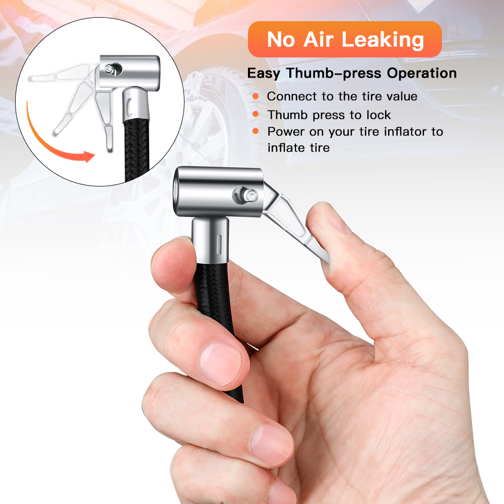 Car Tyre Inflator Hose Air Chuck Deflated Tyre Hand Air Pump Extension Tube Hose Tube Air Pump Adapter Tire Repair Tools