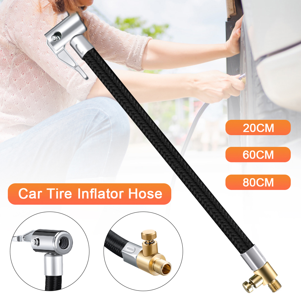 Car Tyre Inflator Hose Air Chuck Deflated Tyre Hand Air Pump Extension Tube Hose Tube Air Pump Adapter Tire Repair Tools