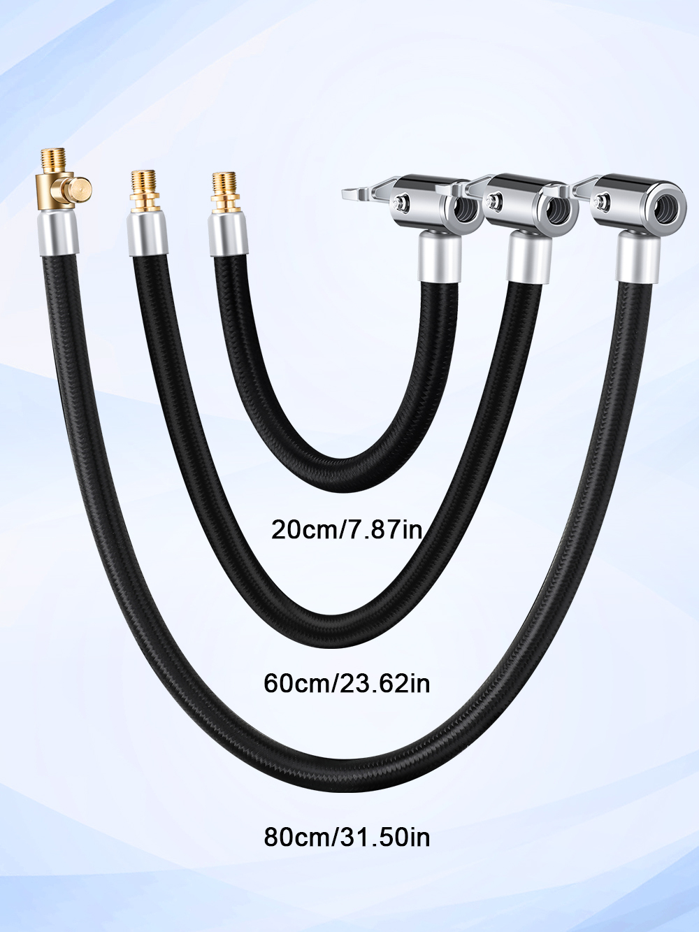 Car Tyre Inflator Hose Air Chuck Deflated Tyre Hand Air Pump Extension Tube Hose Tube Air Pump Adapter Tire Repair Tools