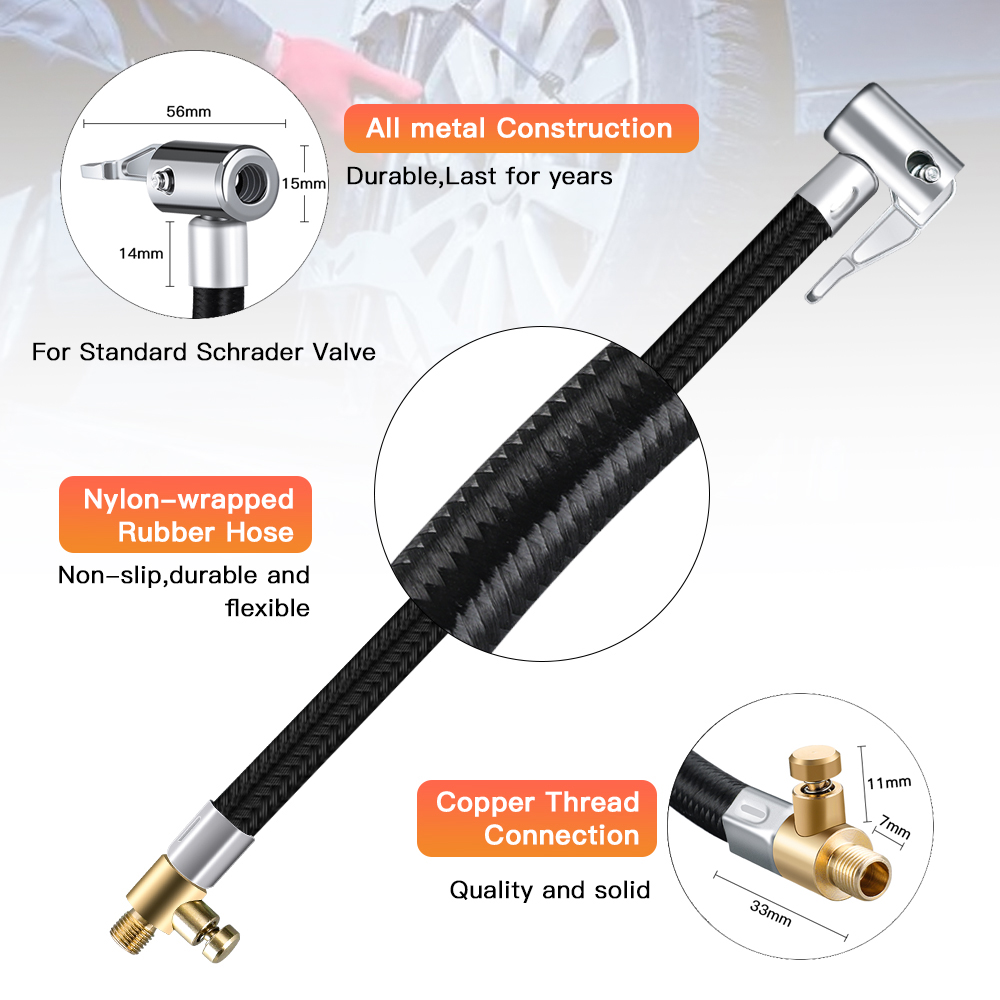 Car Tyre Inflator Hose Air Chuck Deflated Tyre Hand Air Pump Extension Tube Hose Tube Air Pump Adapter Tire Repair Tools Car Tyre Inflator Hose Air Chuck Deflated Tyre Hand Air Pump Extension Tube Hose Tube Air Pump Adapter Tire Repair Tools