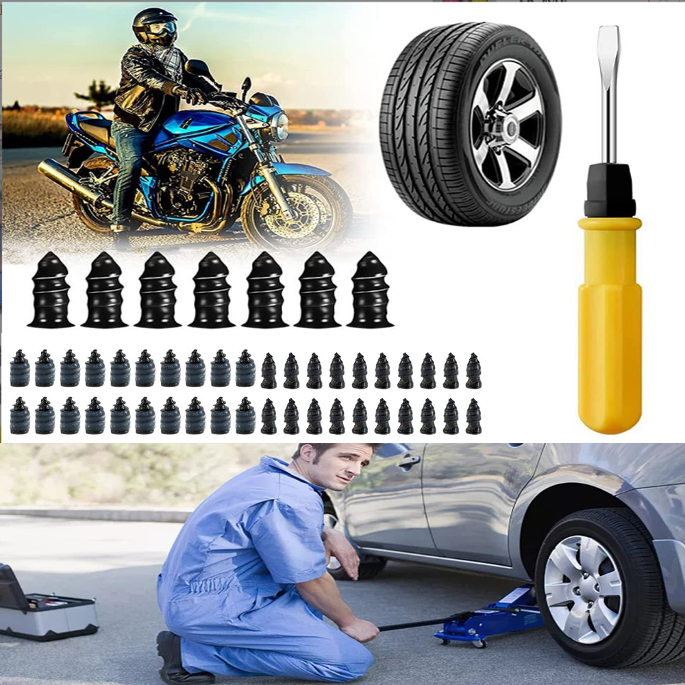 Vacuum Tyre Repair Set Nail Kits for Wheels Car Motorcycle Scooter Rubber Tubeless Tire Repair Tool Glue Free Repair Tire Nail