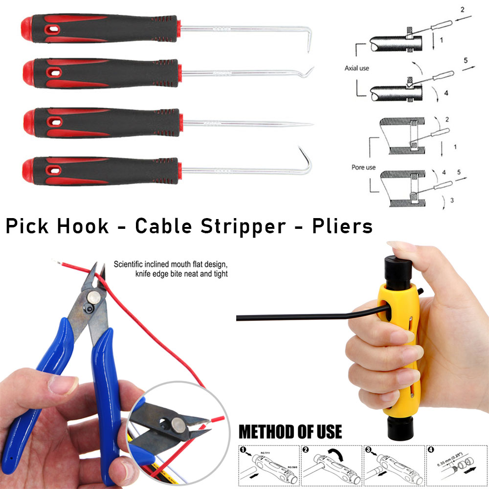 Car Terminal Removal Electrical Wiring Wire Harness Crimp Connector Pin Extractor Kit Repair Hand Tools With 4pcs Pick Hook Set Car Terminal Removal Electrical Wiring Wire Harness Crimp Connector Pin Extractor Kit Repair Hand Tools With 4pcs Pick Hook Set