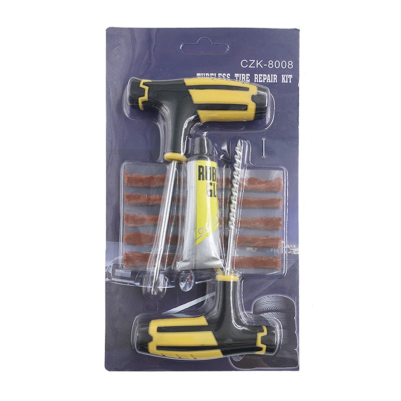 1 Set Tubeless Tire Repair Tools Kit with Rubber Strips File Tool Inserting Needle Drill for Car Truck Bike Motorcycle Emergency 1 Set Tubeless Tire Repair Tools Kit with Rubber Strips File Tool Inserting Needle Drill for Car Truck Bike Motorcycle Emergency