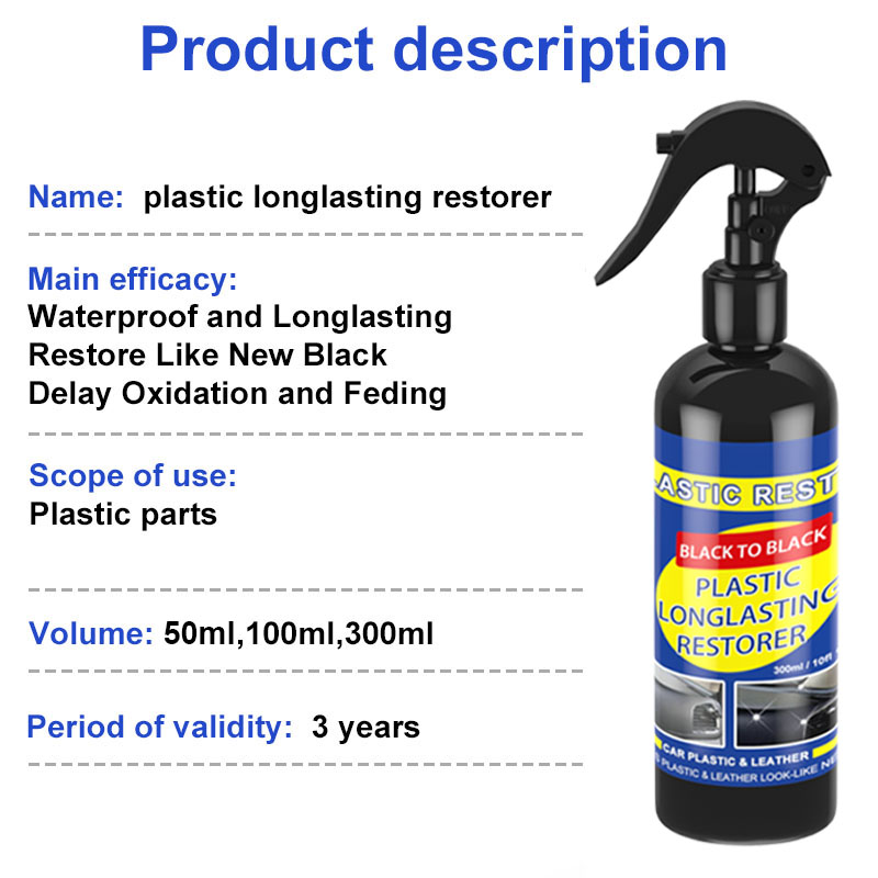 Car Plastic Restorer Back To Black Gloss Car Cleaning Products Plastic Leather Restore Auto Polish And Repair Coating Renovator Car Plastic Restorer Back To Black Gloss Car Cleaning Products Plastic Leather Restore Auto Polish And Repair Coating Renovator