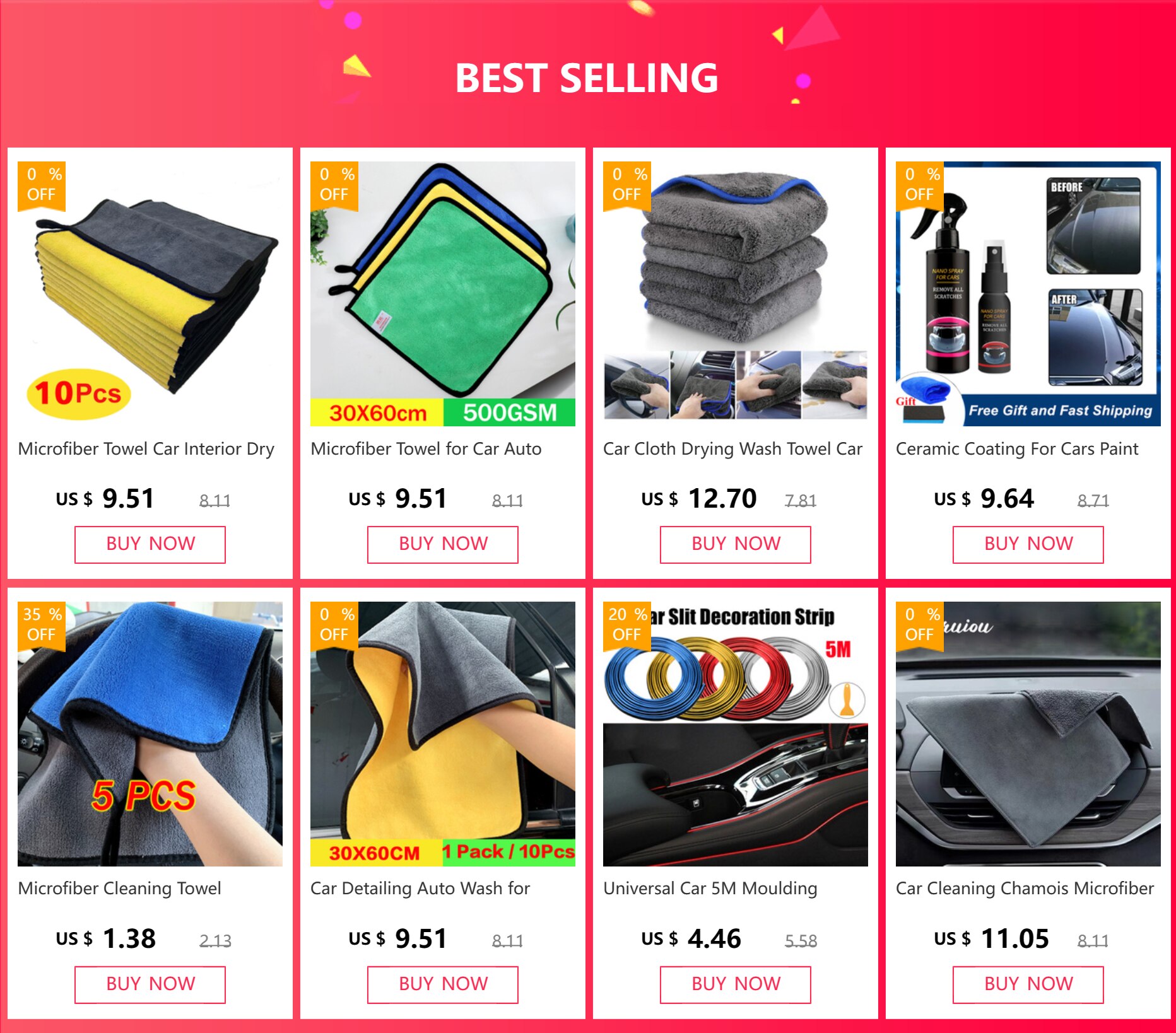 Microfiber Towel Car Interior Dry Cleaning Rag for Car Washing Tools Auto Detailing Kitchen Towels Home Appliance Wash Supplies