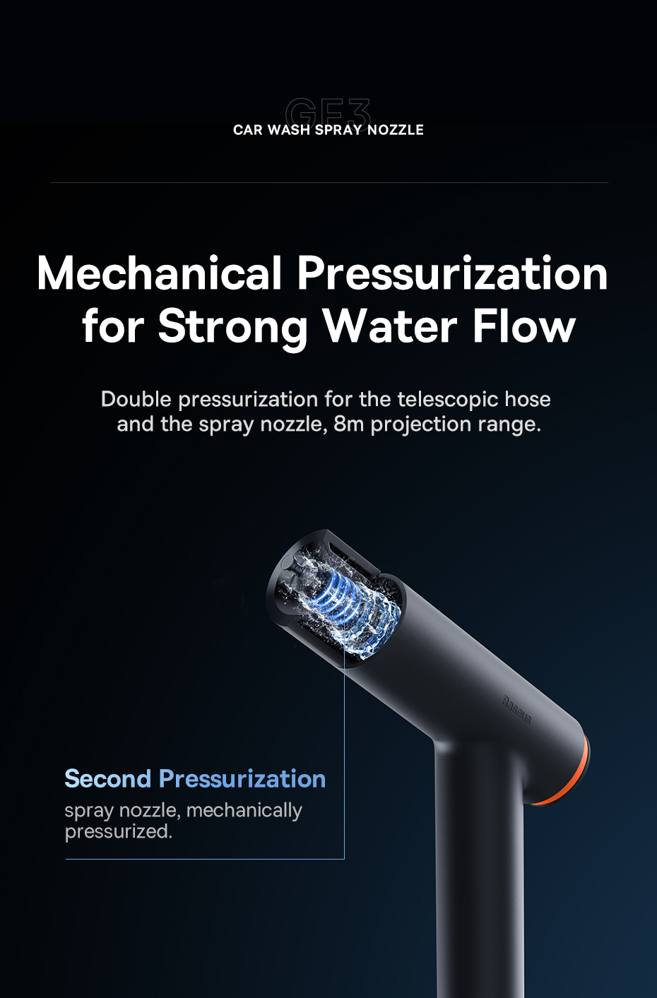 Baseus Car Wash High Pressure Water Gun Spray Nozzle Car Washers For Auto Home Garden Portable Washer Car Cleaning Accessories