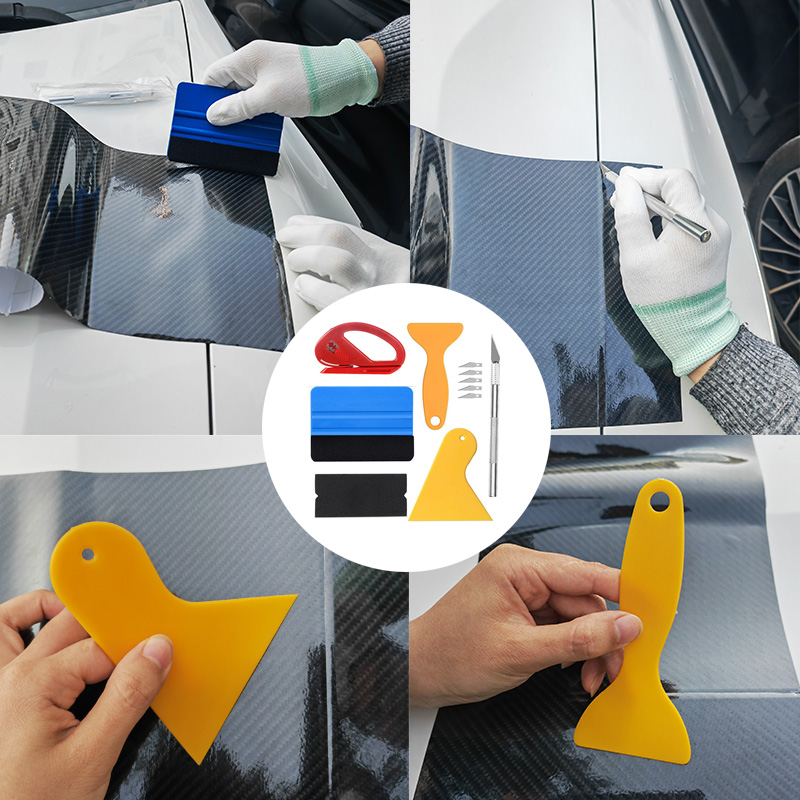 Car Wrapping Tools Kit Vinyl Scraper Cutter Film Squeegee Vinyl Spatulas Plastic Wrap Tool Window Tinting Tools Car Accessories