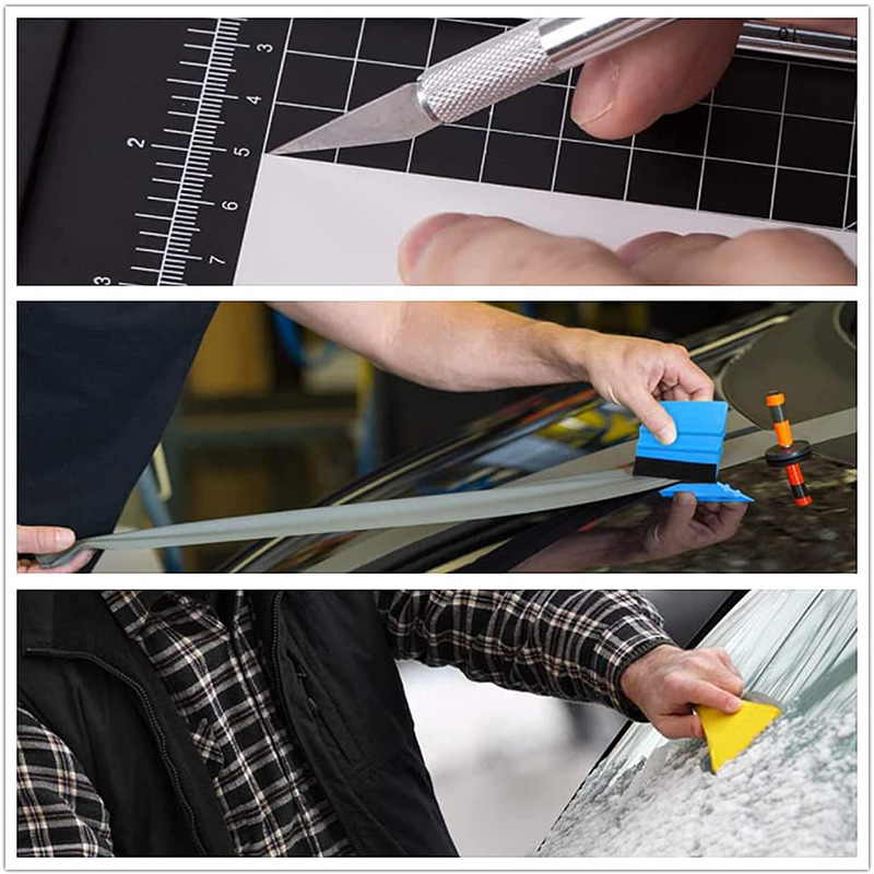 Car Wrapping Tools Kit Vinyl Scraper Cutter Film Squeegee Vinyl Spatulas Plastic Wrap Tool Window Tinting Tools Car Accessories