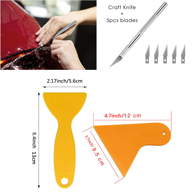 Car Wrapping Tools Kit Vinyl Scraper Cutter Film Squeegee Vinyl Spatulas Plastic Wrap Tool Window Tinting Tools Car Accessories