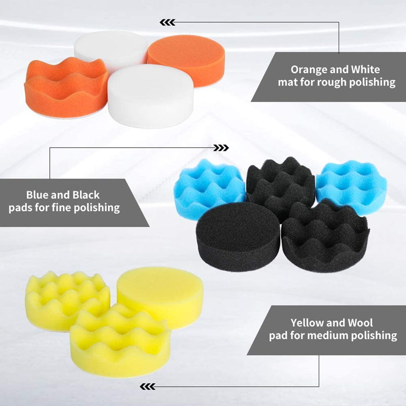 Car Polishing Sponge Pads Kit Foam Pad Buffer Kit Polishing Machine Wax Pads for Auto Motorcycle motor vehicle Removes Scratches Car Polishing Sponge Pads Kit Foam Pad Buffer Kit Polishing Machine Wax Pads for Auto Motorcycle motor vehicle Removes Scratches