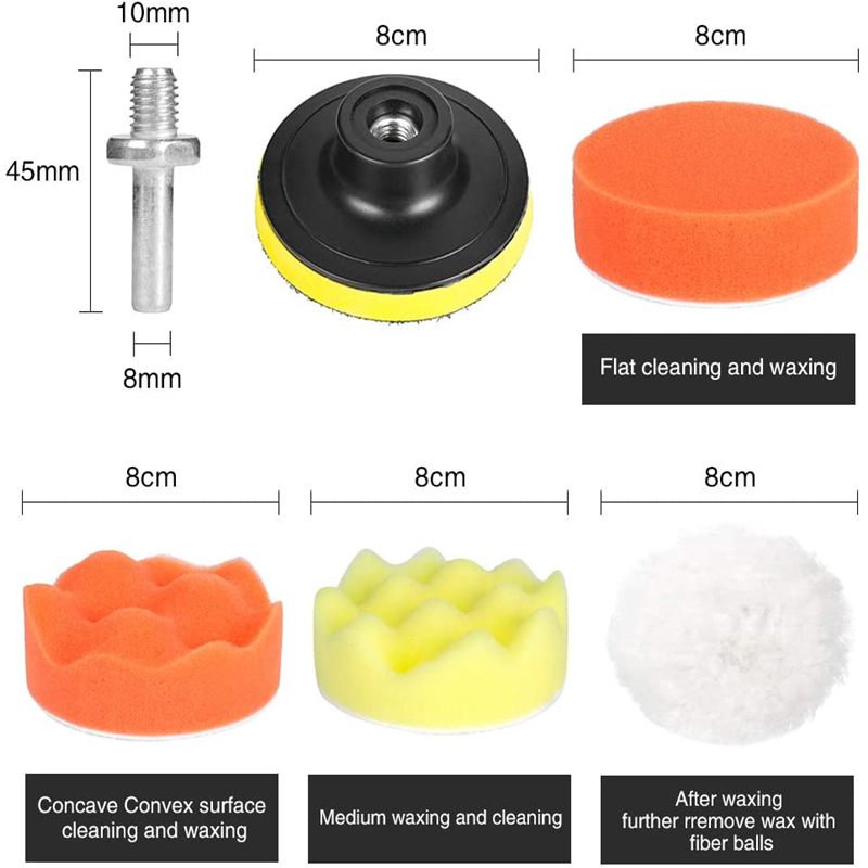 Car Polishing Sponge Pads Kit Foam Pad Buffer Kit Polishing Machine Wax Pads for Auto Motorcycle motor vehicle Removes Scratches Car Polishing Sponge Pads Kit Foam Pad Buffer Kit Polishing Machine Wax Pads for Auto Motorcycle motor vehicle Removes Scratches
