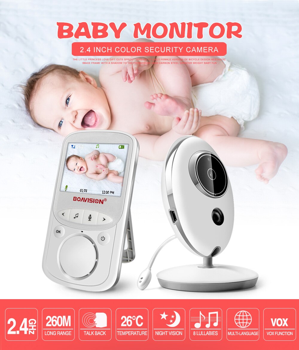 Wireless LCD Audio Video Baby Monitor VB605 Radio Nanny Music Intercom IR 24h Portable Baby Camera Baby Walkie Talkie Babysitter