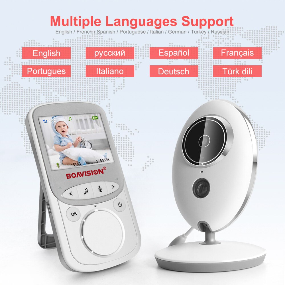 Wireless LCD Audio Video Baby Monitor VB605 Radio Nanny Music Intercom IR 24h Portable Baby Camera Baby Walkie Talkie Babysitter