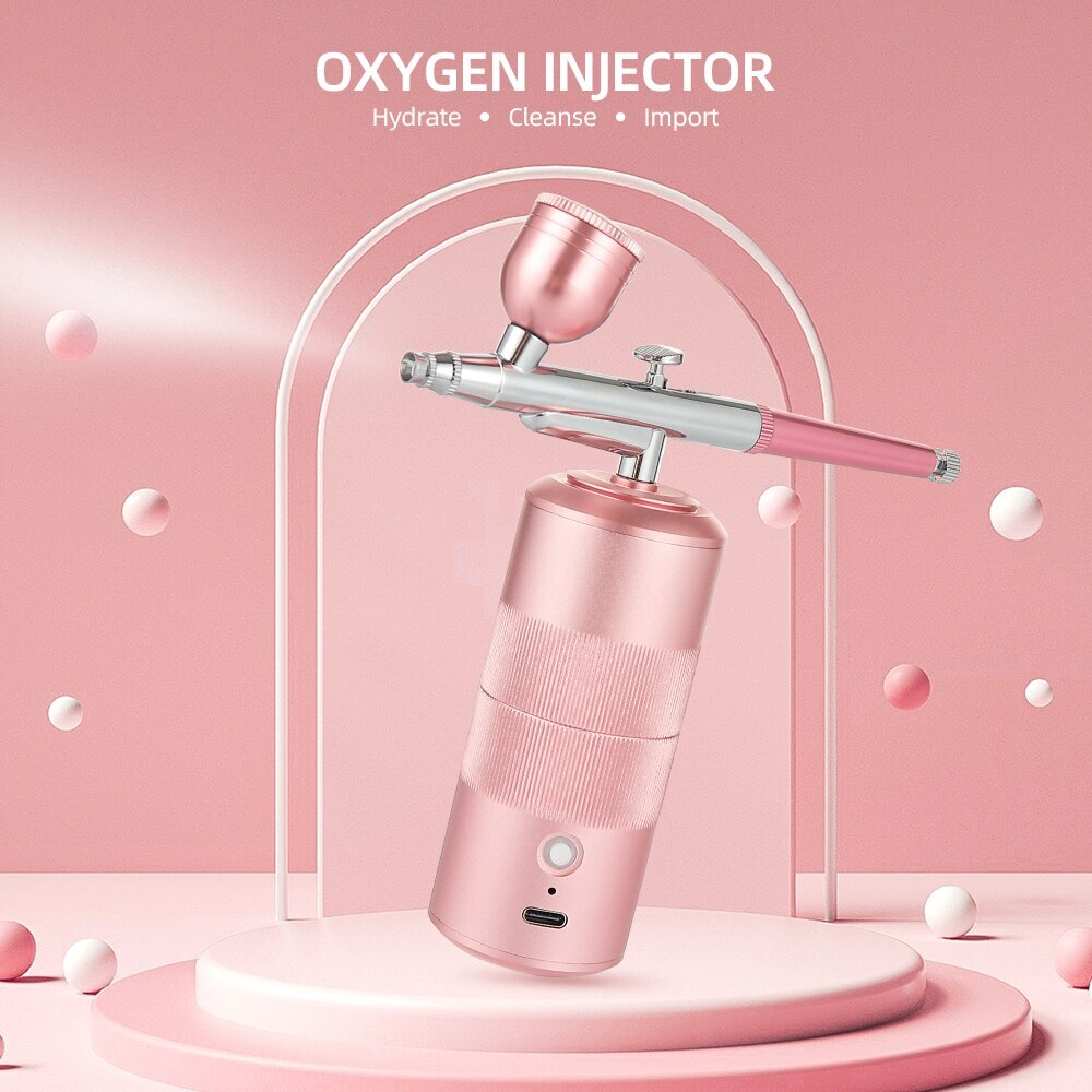 New Mini Oxygen Injector Nano Fog Mist Sprayer Air Compressor Kit For Nail Tattoo Art Beauty Decoration Paint Spray Gun Tool