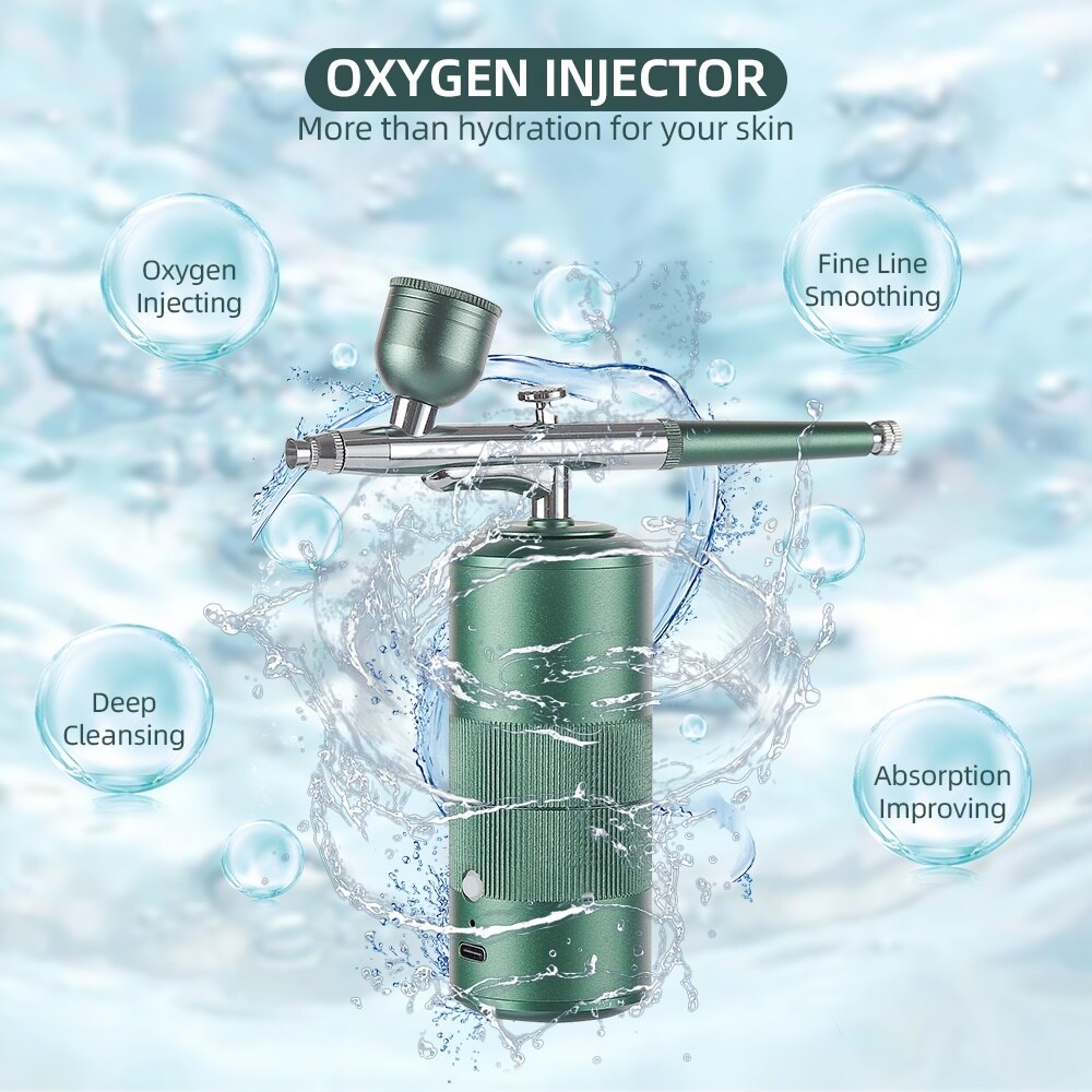 New Mini Oxygen Injector Nano Fog Mist Sprayer Air Compressor Kit For Nail Tattoo Art Beauty Decoration Paint Spray Gun Tool