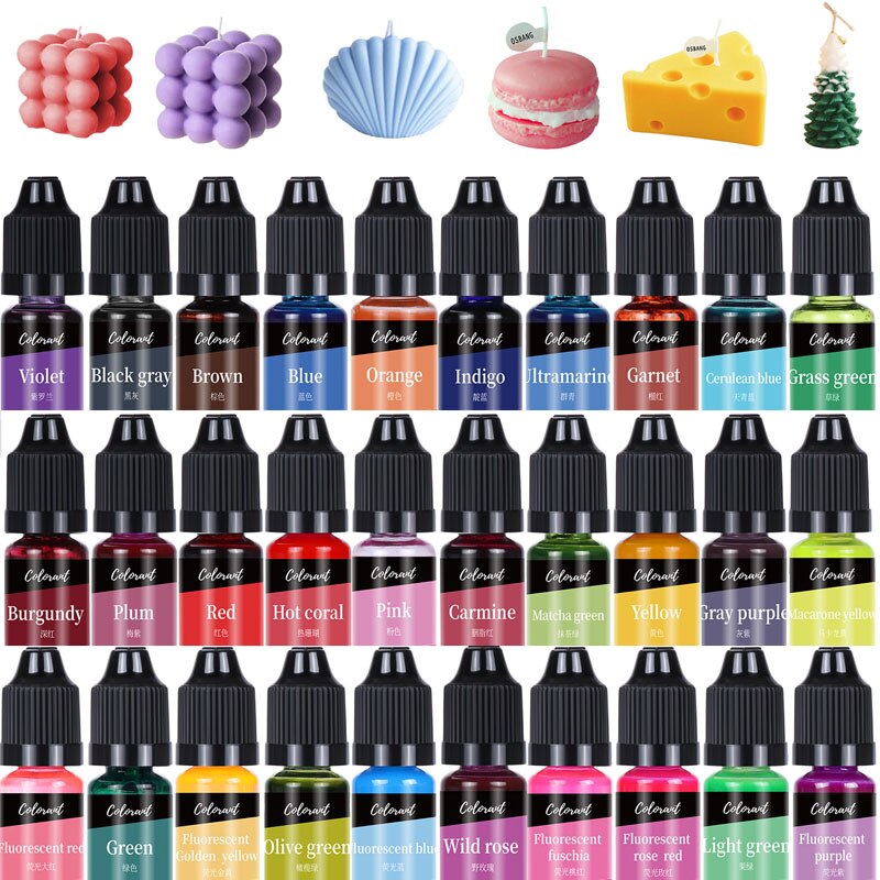 30 Colors Candle Dyes Pigment Aromatherapy Liquid Colorant Pigment DIY Candle Mold Soap Coloring Handmade Crafts Resin Pigment 30 Colors Candle Dyes Pigment Aromatherapy Liquid Colorant Pigment DIY Candle Mold Soap Coloring Handmade Crafts Resin Pigment