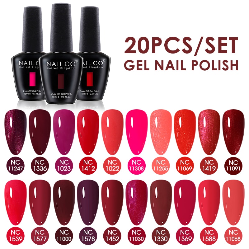 NAILCO 15ml 20pcs Gel Nail Polish Set Spring Summer Color UV Gel Nail Art All For Manicure Gel Paint For DIY Professionals NAILCO 15ml 20pcs Gel Nail Polish Set Spring Summer Color UV Gel Nail Art All For Manicure Gel Paint For DIY Professionals