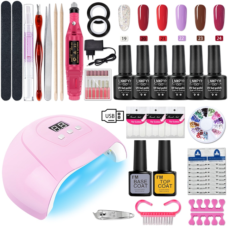 Manicure Set Acrylic Nail Kit With LED Nail Lamp Semi Permanent Varnish Acrylic Extension Gel Kit Electric Nail Drill Nail Tool Manicure Set Acrylic Nail Kit With LED Nail Lamp Semi Permanent Varnish Acrylic Extension Gel Kit Electric Nail Drill Nail Tool