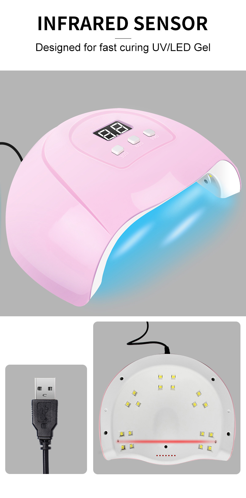 Manicure Set Acrylic Nail Kit With LED Nail Lamp Semi Permanent Varnish Acrylic Extension Gel Kit Electric Nail Drill Nail Tool