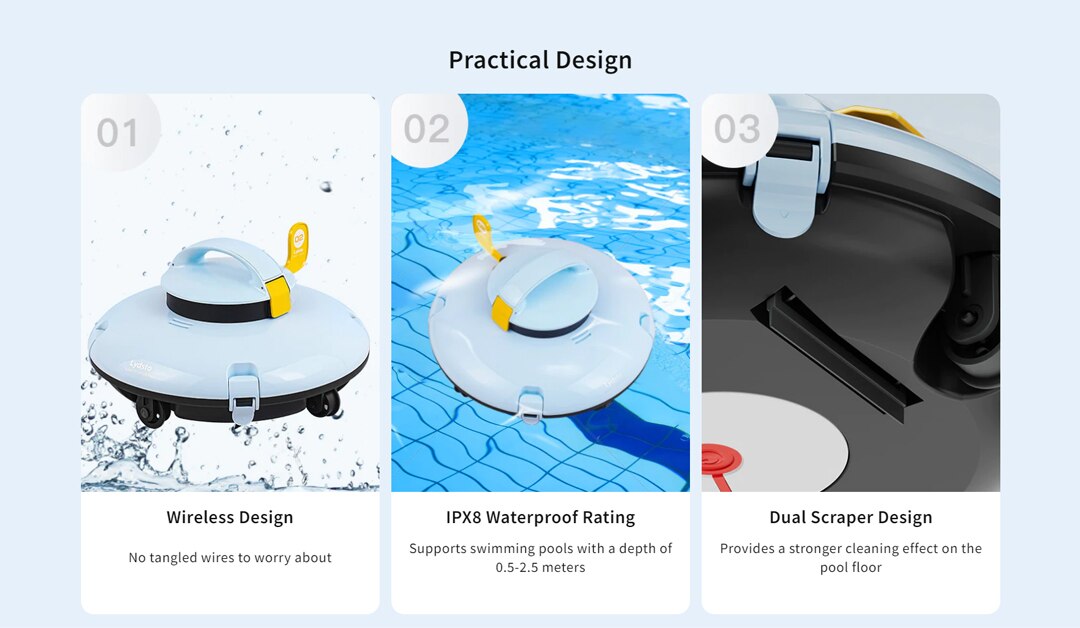 Lydsto Cordless Robotic Pool Cleaner Automatic Swimming Pool Vacuum Cleaner wireless robot vacuum cleaner for pool Auto-parking