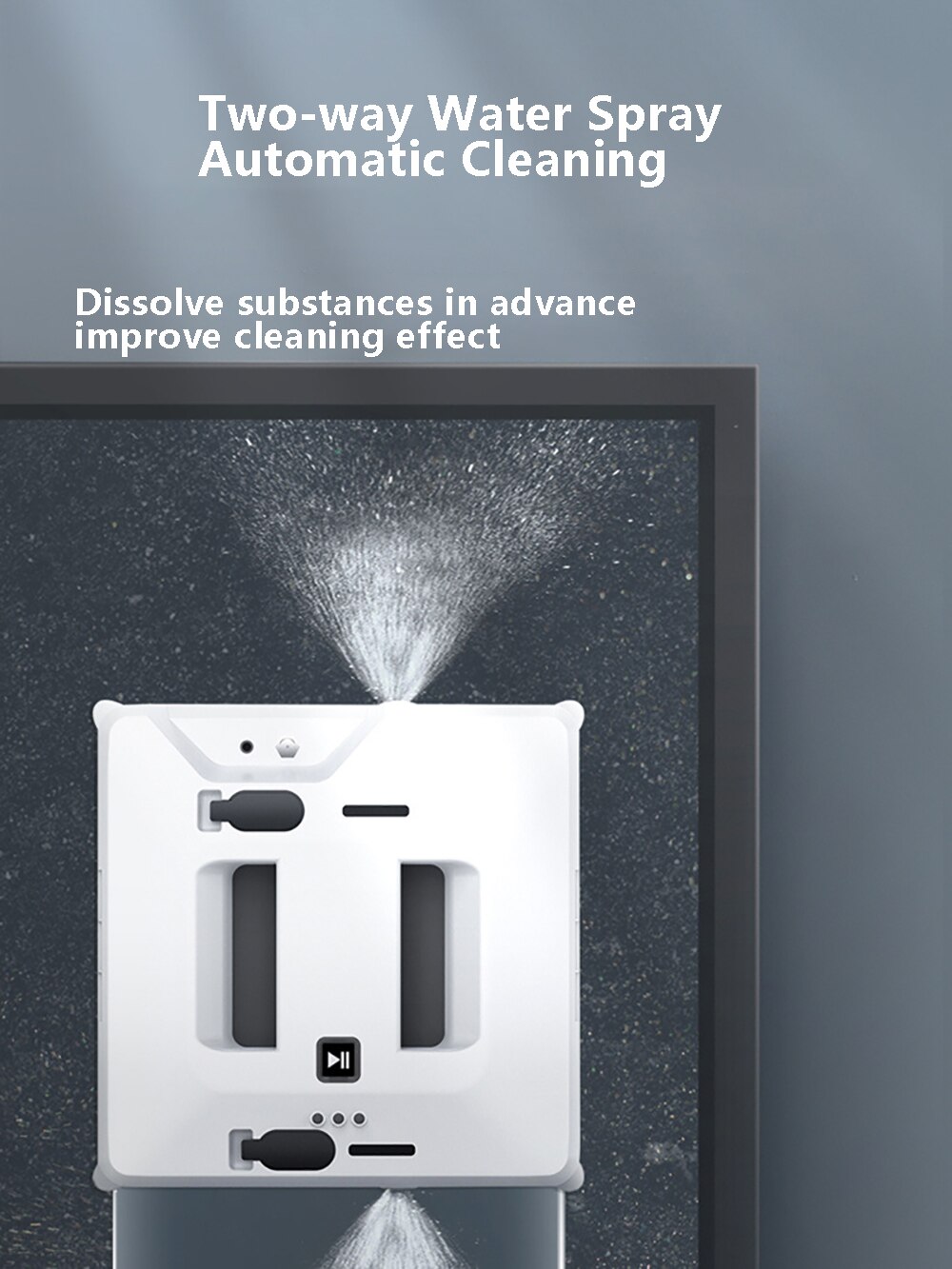 Robot Window Cleaner With Sprayer Home Appliance Smart Remote Controls Square High Suction For Window Wall Washing Water Spray