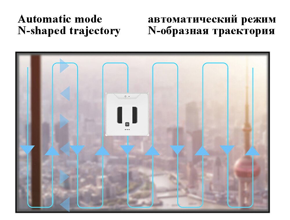 Robot Window Cleaner With Sprayer Home Appliance Smart Remote Controls Square High Suction For Window Wall Washing Water Spray